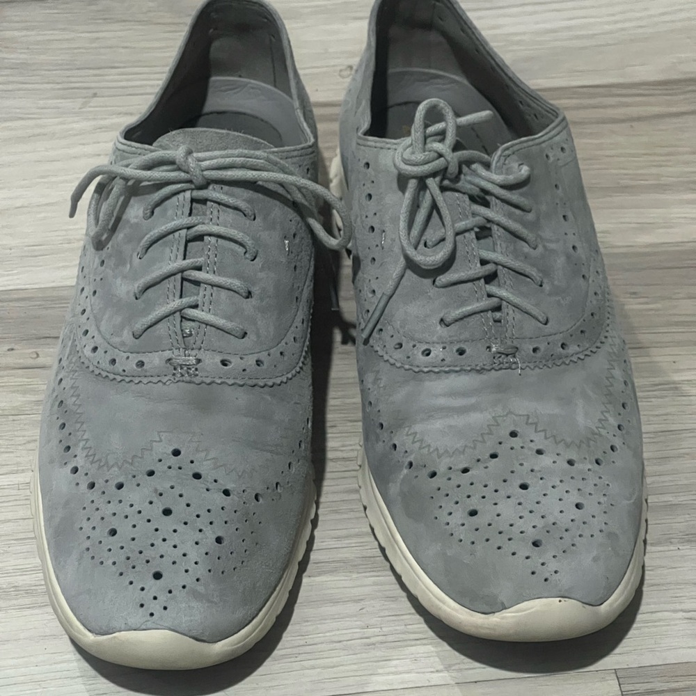 Cole Haan Grand.OS Suede Oxford Style Lace Up Shoes Women Size 9B Gray
